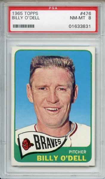 1965 Topps 476 Billy O'Dell PSA NM-MT 8