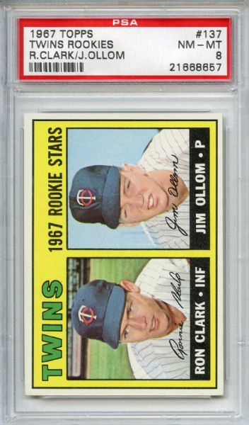1967 Topps 137 Twins Rookies PSA NM-MT 8