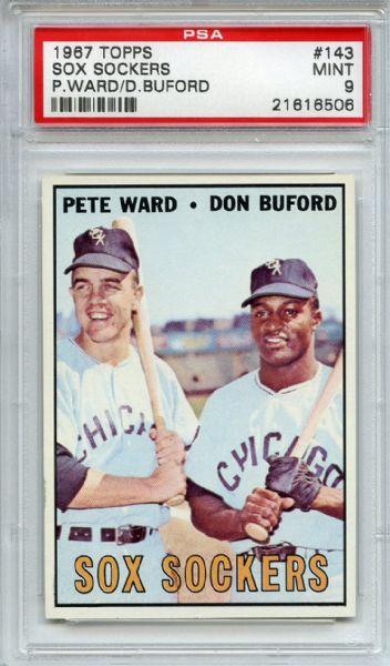 1967 Topps 143 Sox Sockers PSA MINT 9