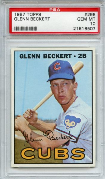 1967 Topps 296 Glenn Beckert PSA GEM MT 10
