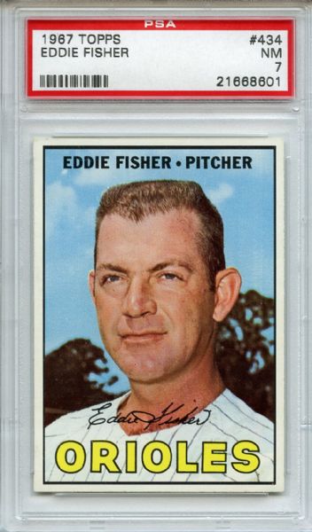 1967 Topps 434 Eddie Fisher PSA NM 7