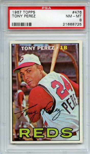 1967 Topps 476 Tony Perez PSA NM-MT 8