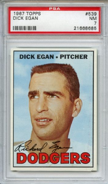 1967 Topps 539 Dick Egan PSA NM 7