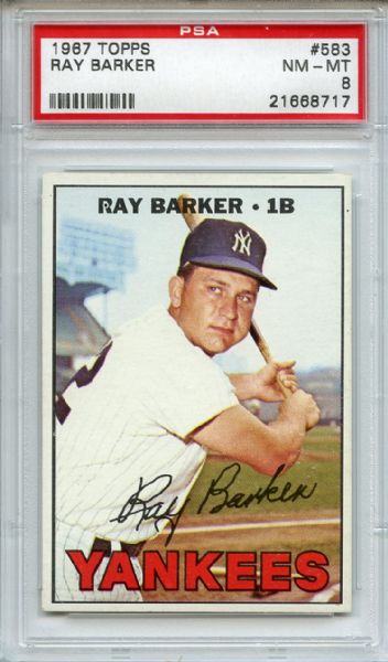 1967 Topps 583 Ray Barker PSA NM-MT 8