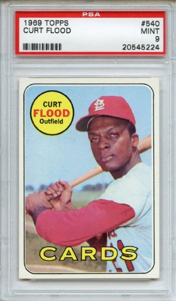 1969 Topps 540 Curt Flood PSA MINT 9