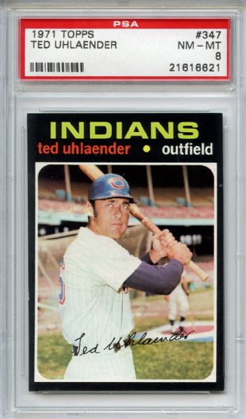 1971 Topps 347 Ted Uhlaender PSA NM-MT 8
