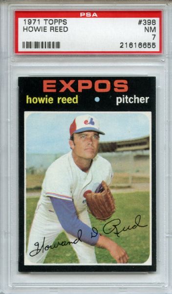 1971 Topps 398 Howie Reed PSA NM 7