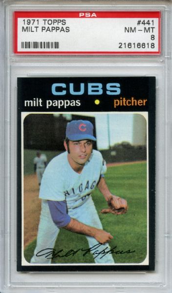 1971 Topps 441 Milt Pappas PSA NM-MT 8
