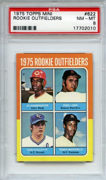 1975 Topps Mini 622 Fred Lynn RC PSA NM-MT 8