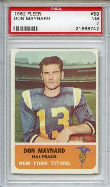 1962 Fleer 59 Don Maynard PSA NM 7