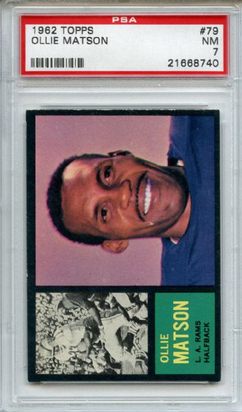 1962 Topps 79 Ollie Matson PSA NM 7