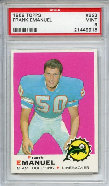 1969 Topps 223 Frank Emanuel PSA MINT 9