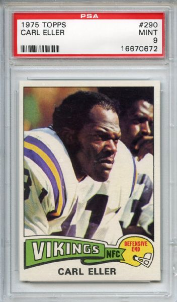1975 Topps 290 Carl Eller PSA MINT 9