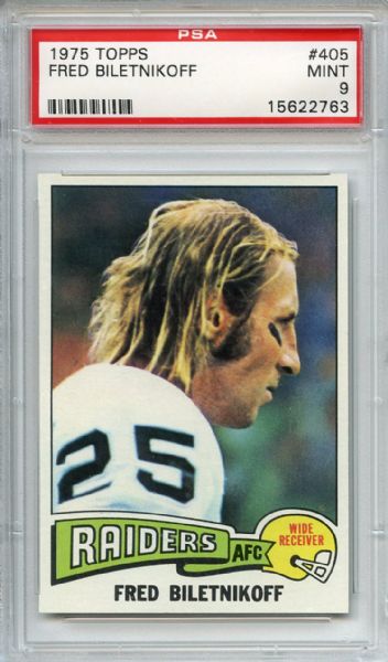 1975 Topps 405 Fred Biletnikoff PSA MINT 9