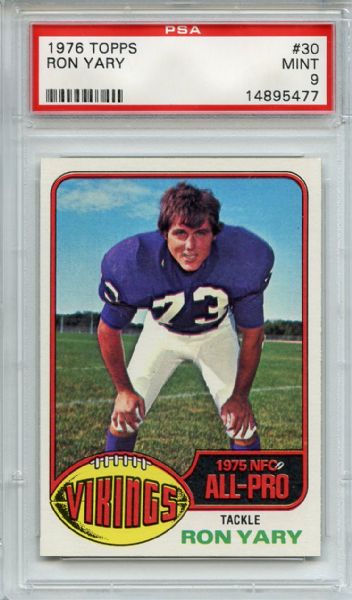 1976 Topps 30 Ron Yary PSA MINT 9