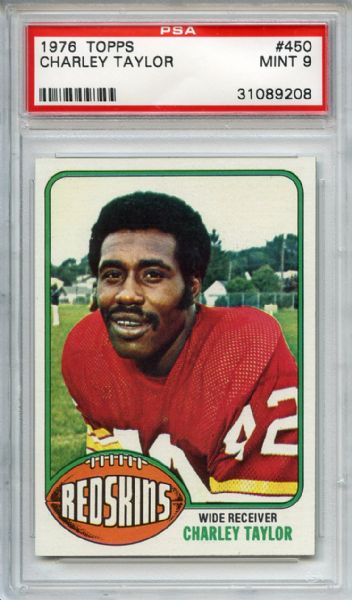 1976 Topps 450 Charley Taylor PSA MINT 9
