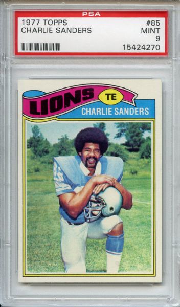 1977 Topps 85 Charlie Sanders PSA MINT 9