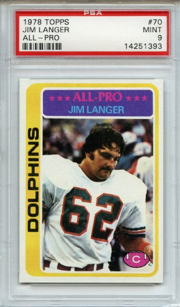 1978 Topps 70 Jim Langer PSA MINT 9