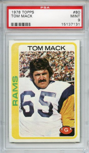 1978 Topps 80 Tom Mack PSA MINT 9