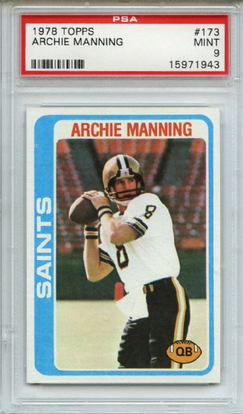 1978 Topps 173 Archie Manning PSA MINT 9