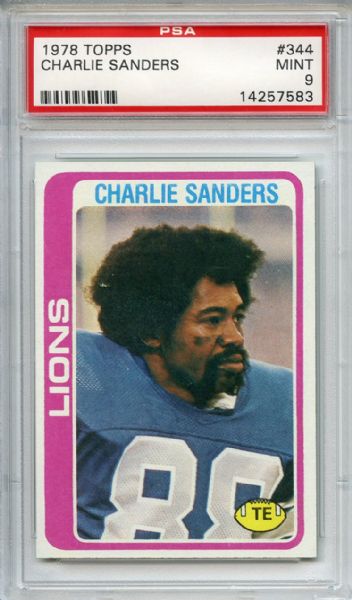 1978 Topps 344 Charlie Sanders PSA MINT 9