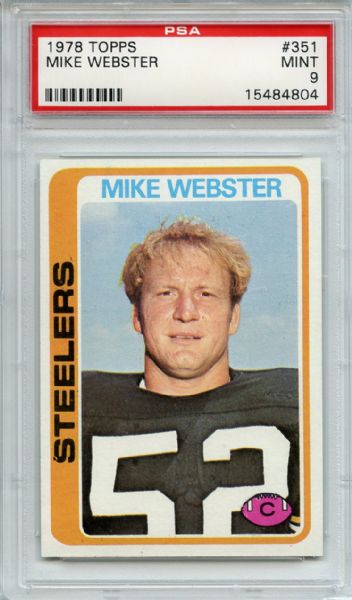 1978 Topps 351 Mike Webster PSA MINT 9