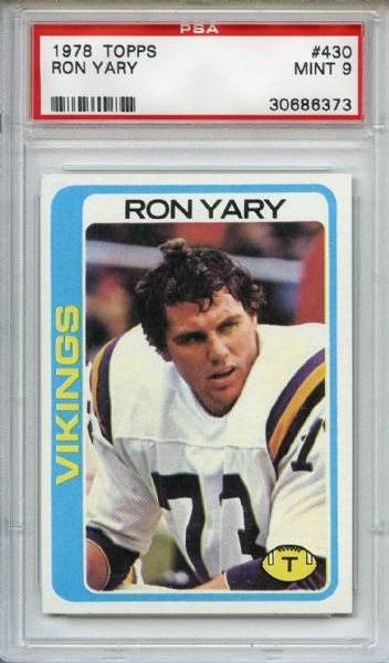 1978 Topps 430 Ron Yary PSA MINT 9