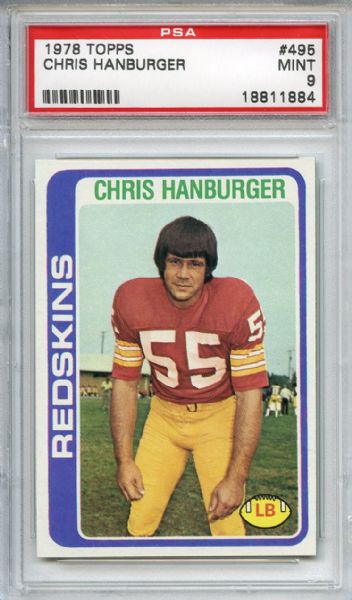 1978 Topps 495 Chris Hanburger PSA MINT 9
