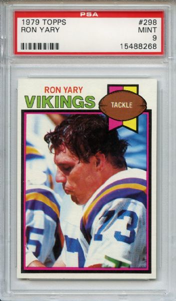 1979 Topps 298 Ron Yary PSA MINT 9
