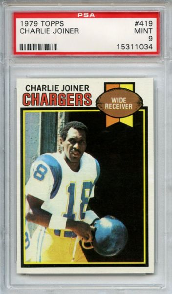 1979 Topps 419 Charlie Joiner PSA MINT 9
