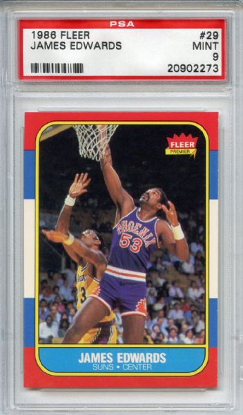 1986 Fleer 29 James Edwards PSA MINT 9