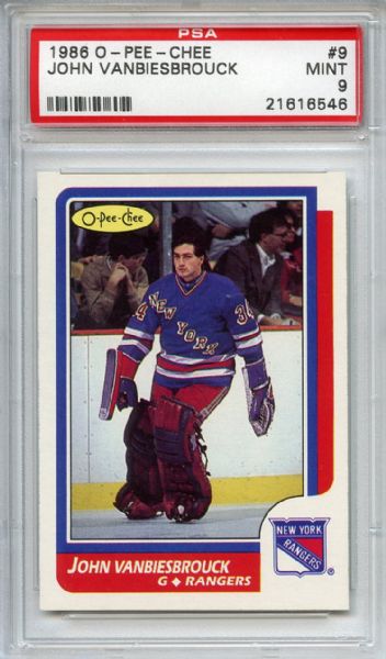 1986 O-Pee-Chee 9 John Vanbiesbrouck RC PSA MINT 9