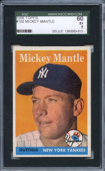 1958 Topps 150 Mickey Mantle SGC EX 60 / 5