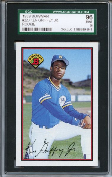 1989 Bowman 220 Ken Griffey Jr RC SGC MINT 96 / 9
