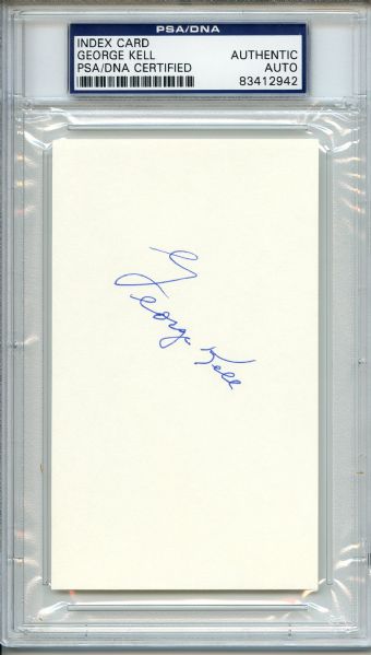 George Kell Signed 3 x 5 Index Card PSA/DNA