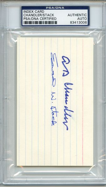 Chandler Stack Multi Signed 3 x 5 Index Card PSA/DNA