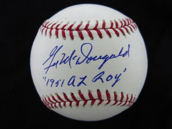 Gil McDougald 1951 AL ROY Signed Official Major League Baseball PSA/DNA