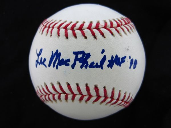 Lee MacPhail HOF 98 Signed Official Major League Baseball PSA/DNA