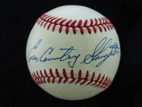 Enos Country Slaughter Signed Official American League Baseball PSA/DNA
