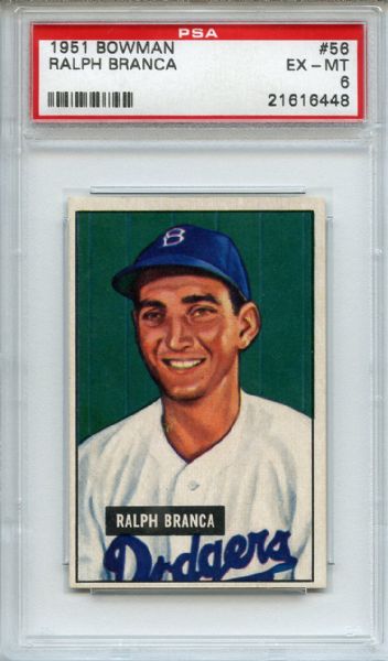 1951 Bowman 56 Ralph Branca PSA EX-MT 6