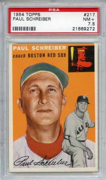1954 Topps 217 Paul Schreiber PSA NM+ 7.5