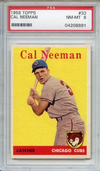 1958 Topps 33 Cal Neeman PSA NM-MT 8