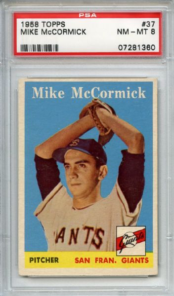 1958 Topps 37 Mike McCormick PSA NM-MT 8