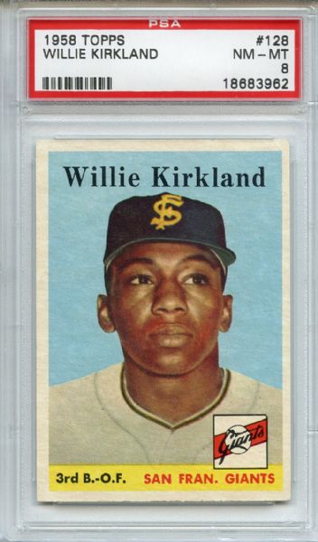 1958 Topps 128 Willie Kirkland PSA NM-MT 8