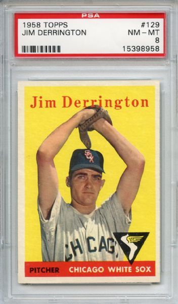 1958 Topps 129 Jim Derrington PSA NM-MT 8