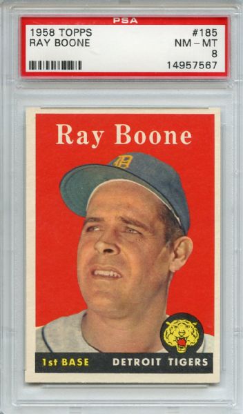 1958 Topps 185 Ray Boone PSA NM-MT 8