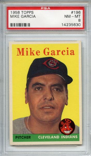 1958 Topps 196 Mike Garcia PSA NM-MT 8