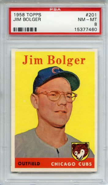 1958 Topps 201 Jim Bolger PSA NM-MT 8