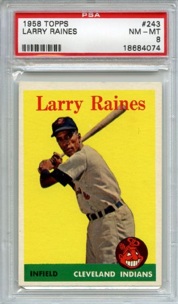 1958 Topps 243 Larry Raines PSA NM-MT 8