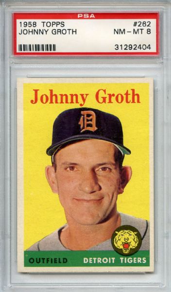 1958 Topps 262 Johnny Groth PSA NM-MT 8